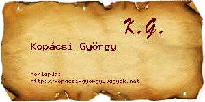 Kopácsi György névjegykártya