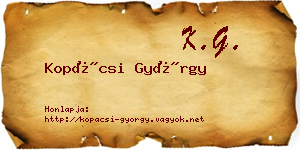 Kopácsi György névjegykártya